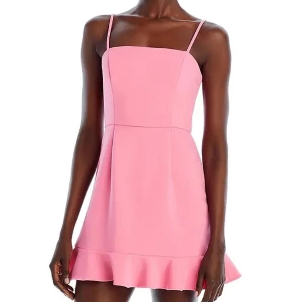 French Connection Whisper Frill Hem Morning Glory Pink